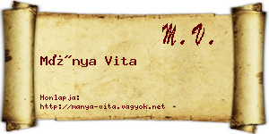 Mánya Vita névjegykártya